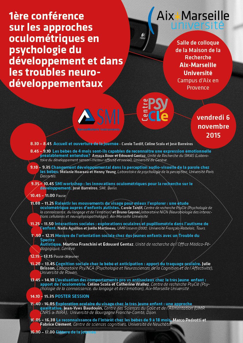 1ère conférence sur les approches oculométriques en psychologie du développement et dans les troubles neuro développementaux